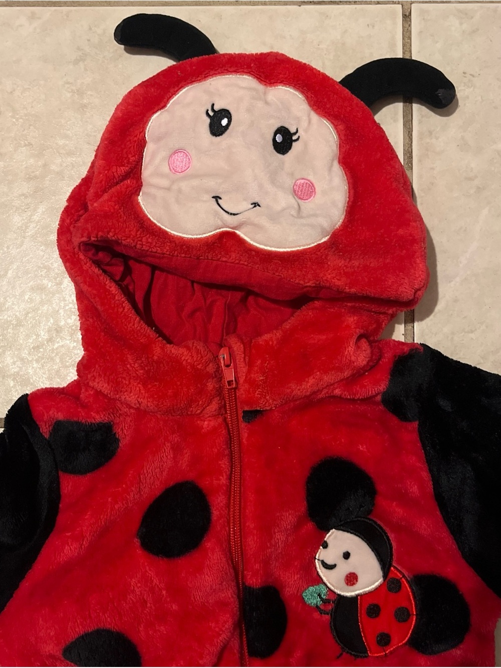 Kids Ladybug Jumpsuit with Hood Costume